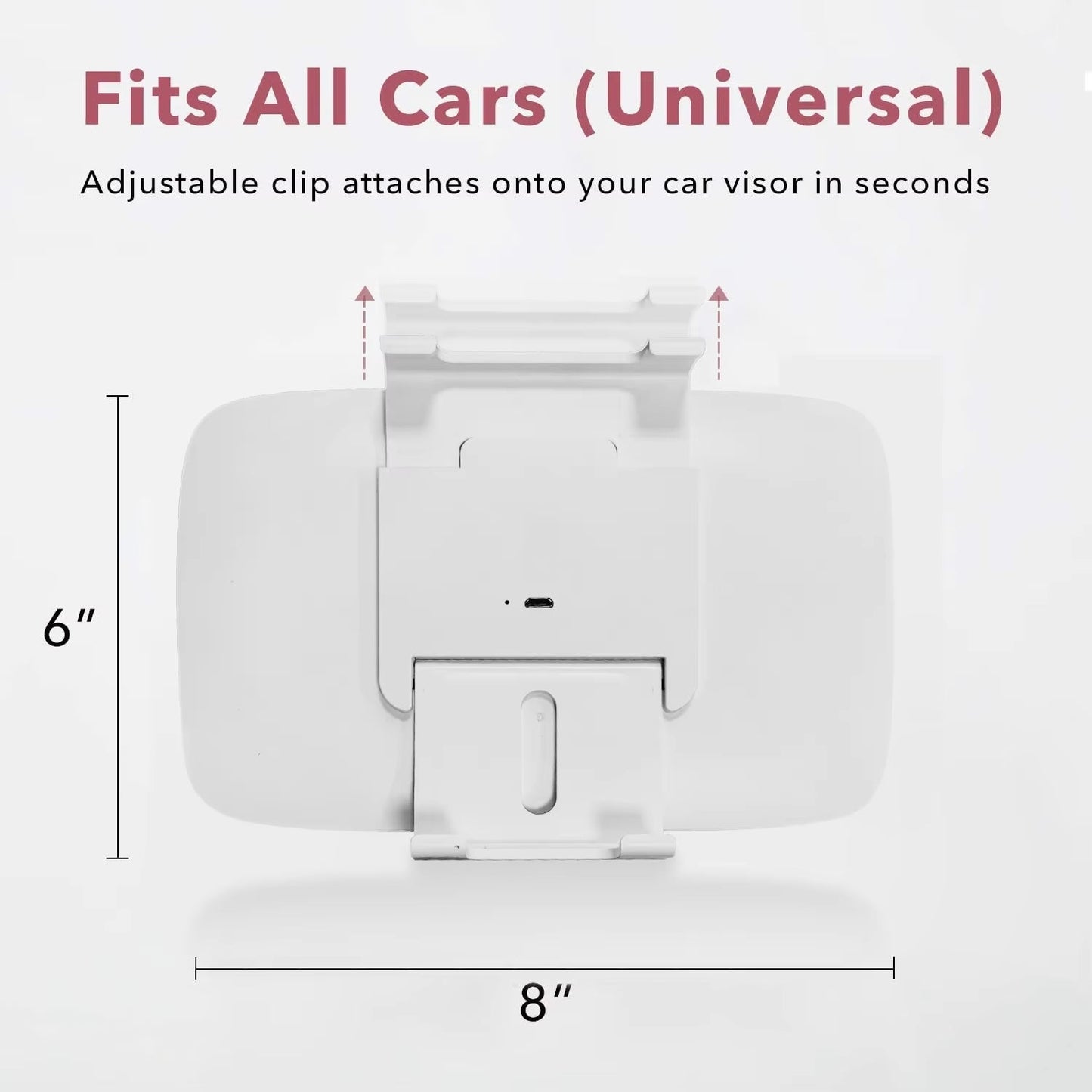 2 in 1 Car Sun Visor Vanity Mirror 3 Light Modes Rechargeable Car Makeup Mirror Dimmable Touch Control Universal Portable